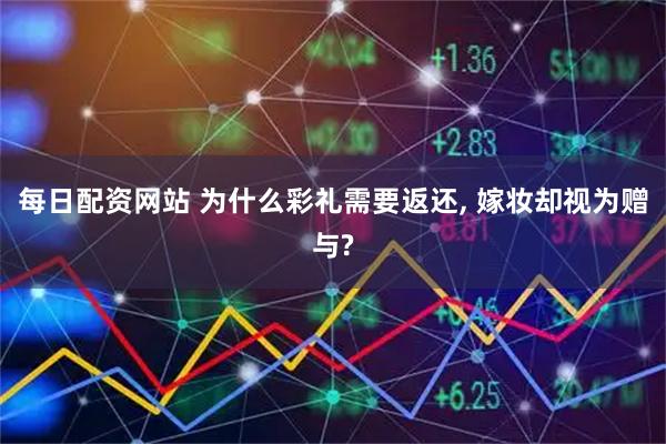 每日配资网站 为什么彩礼需要返还, 嫁妆却视为赠与?